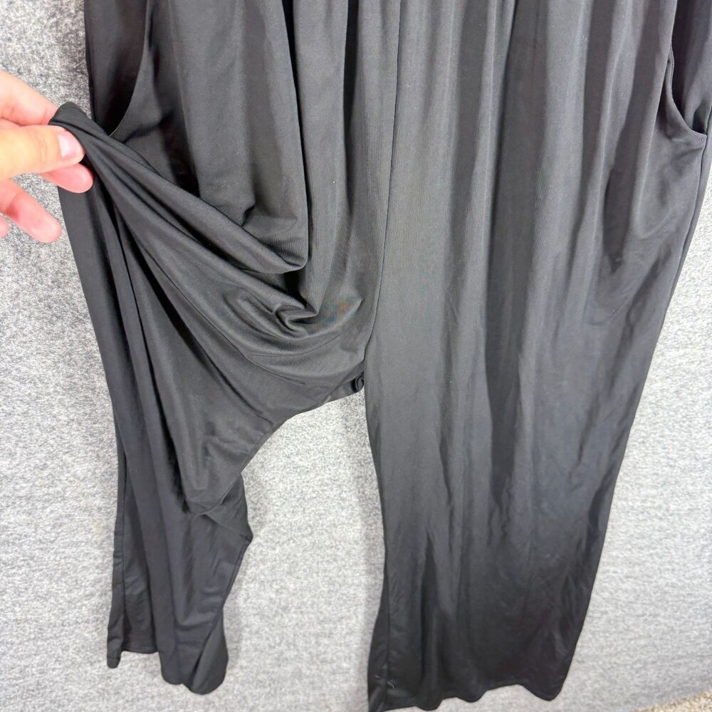 New Jenny Boston Jumpsuit Women S Small Black V-Neck Short Sleeve Hoook & Eye - Picture 3 of 8
